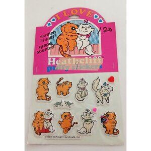 Vintage 1983 McNaught I Love Heathcliff Puffy Stickers Scratch 'n Sniff Grape